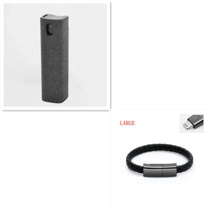 2-in-1 screen cleaner kit with microfiber cloth for dust and fingerprint removal on electronic devices