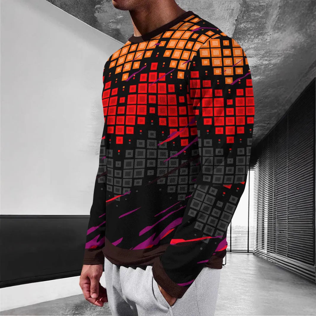 Men's long sleeve milk silk pullover in round neck style showing multiple colour options