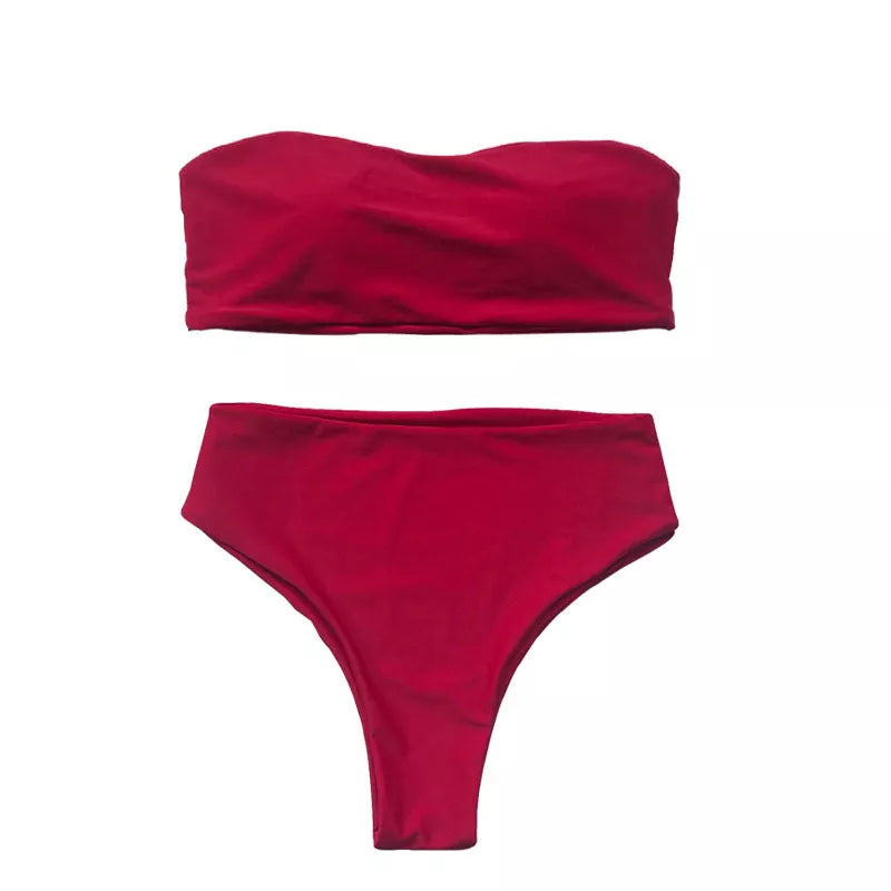 Summer swimwear bikini in various colors with quick-dry fabric and backless design
