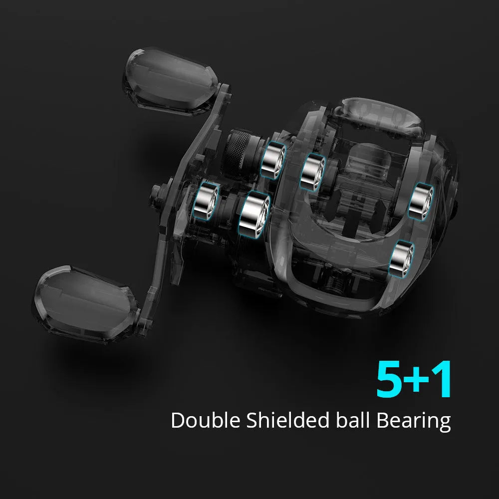Drip wheel fishing reel and vessel setup for boat angling with left or right hand wheel option.