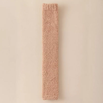 Winter warm plush socks for women with dual-purpose heel and knee protection