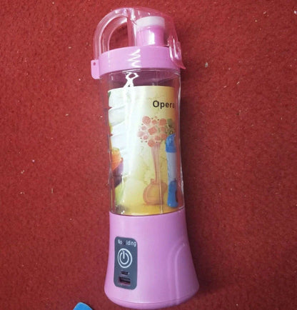 Portable electric smoothie blender with fruit and vegetable ingredients