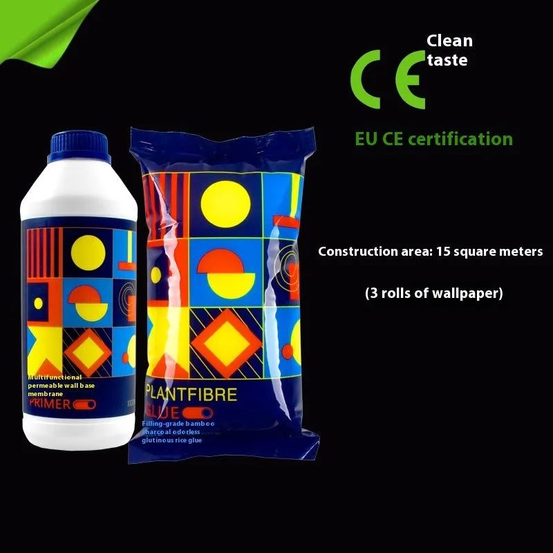 Three rolls of Glutinous Rice Glue E, a formaldehyde-free wallpaper adhesive with clean smell for environmental protection