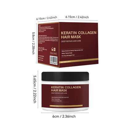100ml tub of collagen hair mask for moisturising and strengthening dry hair