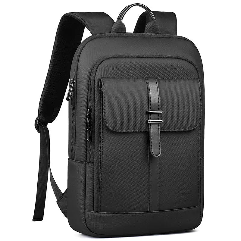 Black lightweight Oxford cloth backpack for business commute and daily use