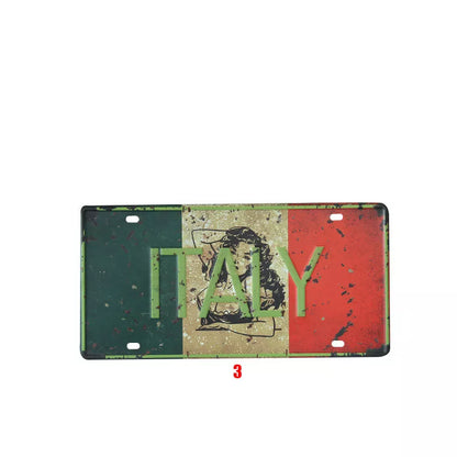 Vintage tin painting national poster with retro style and durable metal construction