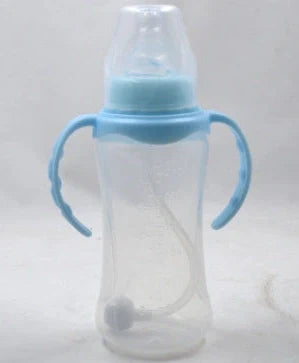 240ml baby bottle in blue, pink, yellow, or green with PP material construction