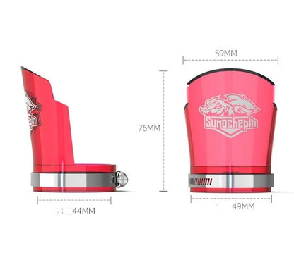 Motorcycle front shock absorber protective sleeves in transparent design with stainless steel mounting clamps