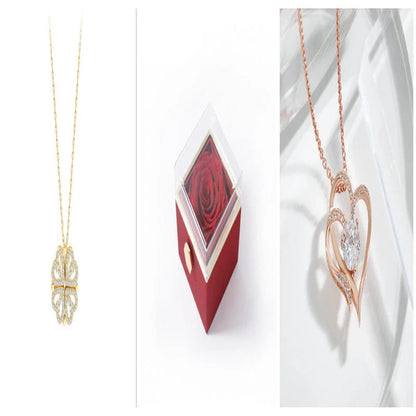 Elegant four-leaf clover necklace with magnetic and detachable design for versatile styling