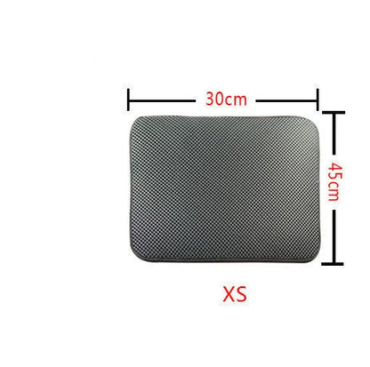 Versatile cat litter mat in different sizes and colors, featuring a dual-layer design to trap litter and protect floors
