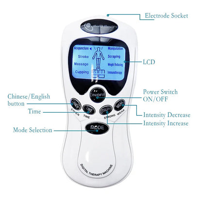 Mini digital portable multifunctional massage instrument with LCD screen in various colors
