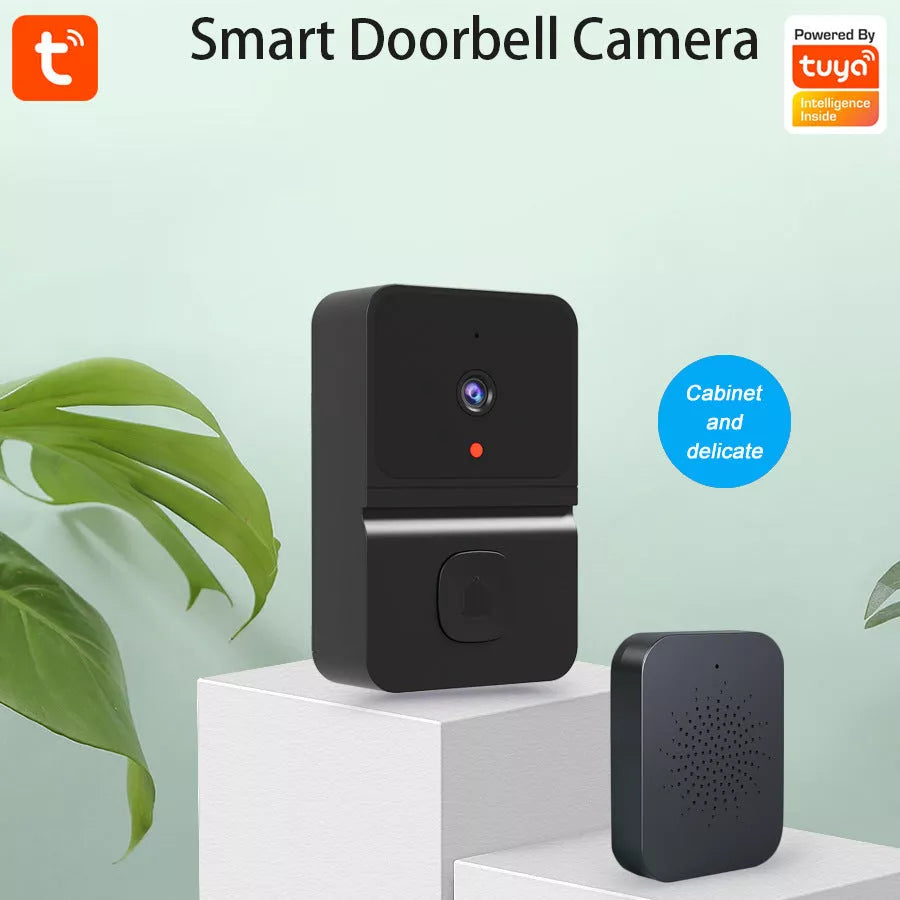 Intelligent Visual Doorbell Surveillance Camera in black and white options