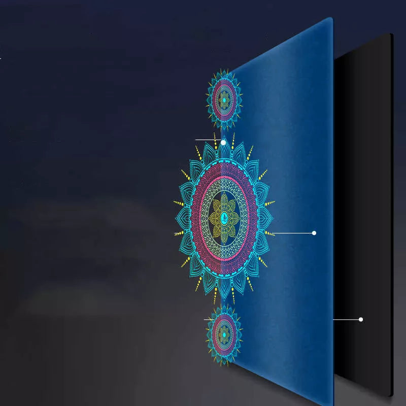 Beginner yoga mat with geometric pattern, non-slip TPE and suede surface, 6mm thickness