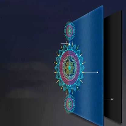 Beginner yoga mat with geometric pattern, non-slip TPE and suede surface, 6mm thickness