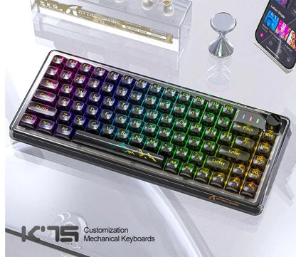 Attack Shark K75 RGB wireless mechanical keyboard with transparent PC casing and hot-swap switches