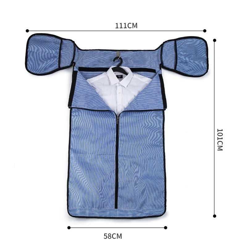 Large-capacity multi-function suit bag for gym and travel in black and grey