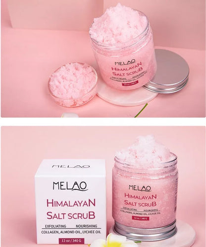 Himalayan Salt Body Scrub Cream for exfoliating and moisturizing skin, 340g jar