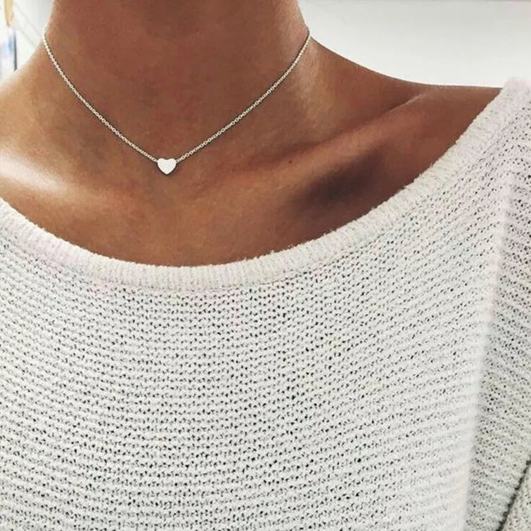 Heart & Soul Choker Necklace in gold and silver with adjustable length