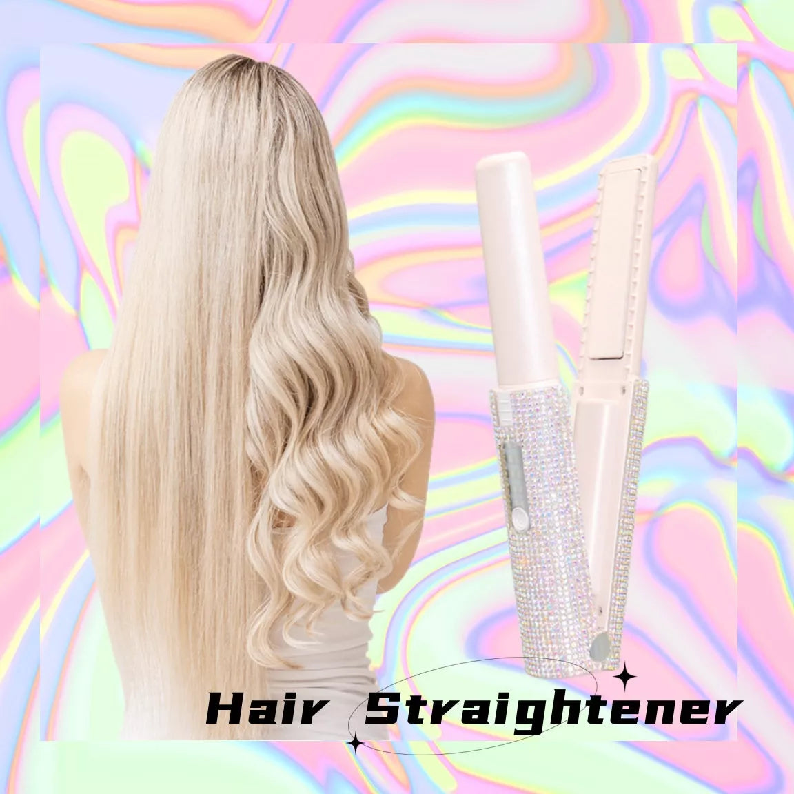 2-In-1 Electric USB Hair Straightening Brush with ceramic coating for healthy styling