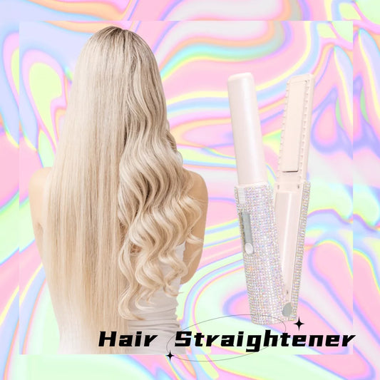 2-In-1 Electric USB Hair Straightening Brush with ceramic coating for healthy styling