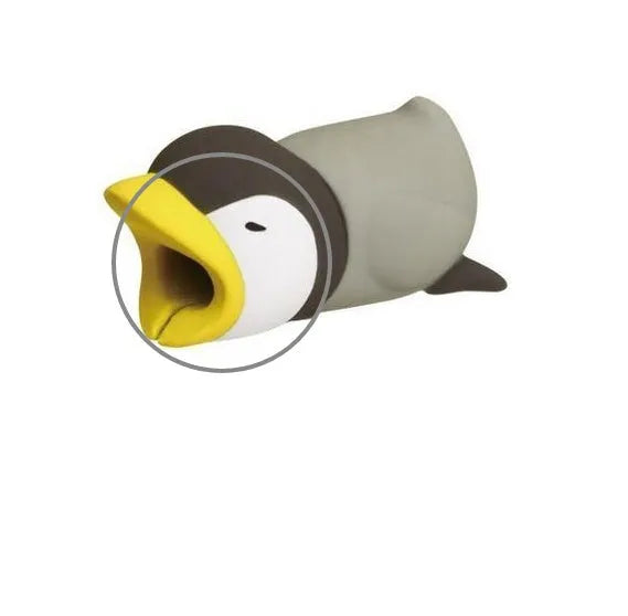 Silicone animal-shaped cable protector for Apple iPhone lightning charging cable.
