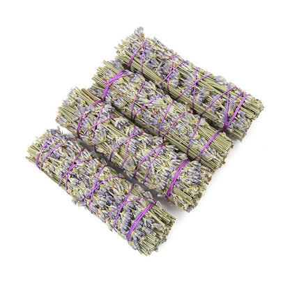 A single 4-inch long natural dried flower aromatherapy stick with lavender fragrance on a plain background.