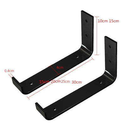 Sturdy black iron wall shelves with a rustic, industrial-chic design for organizing and displaying items in your home or office