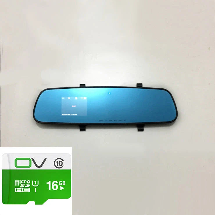 HD 1080P rearview mirror driving recorder with motion detection, rear-view mirror design, and wide-angle lens for enhanced road safety and clear video recording