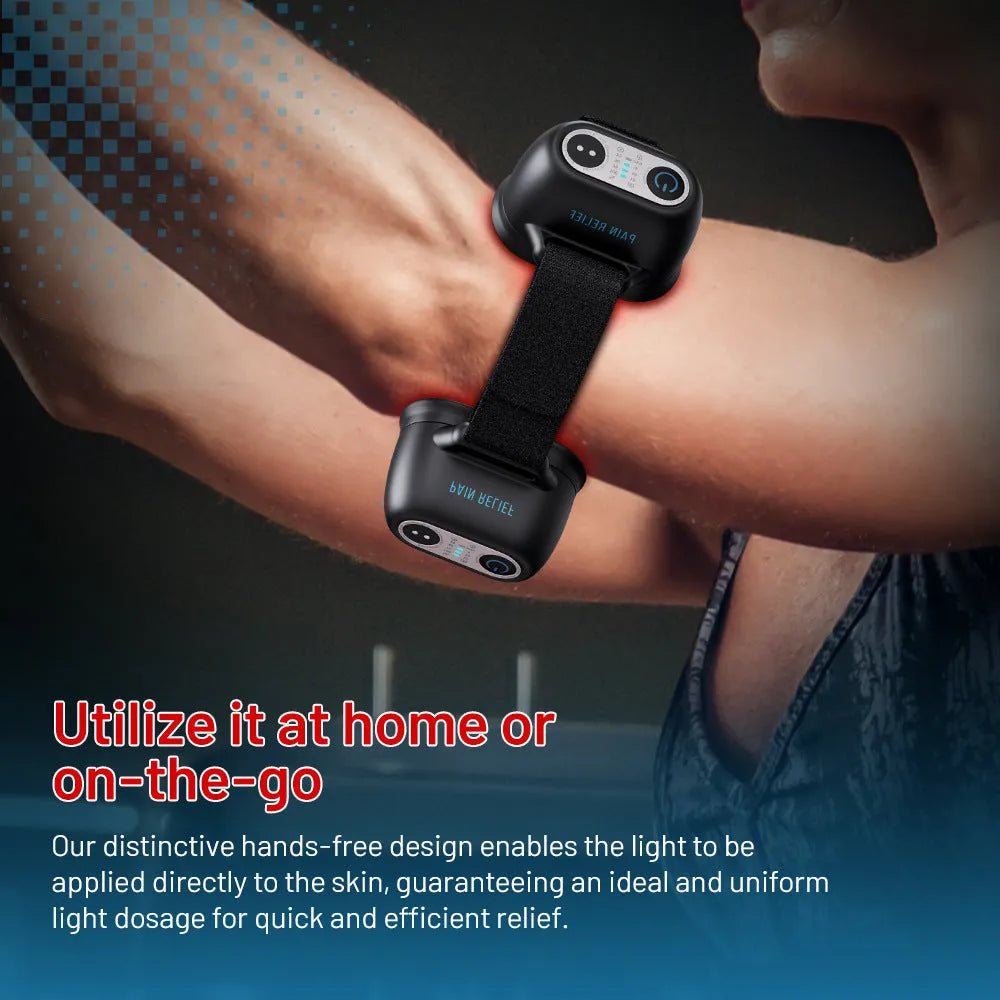 Black adjustable strap physiotherapy instrument for joint and muscle care