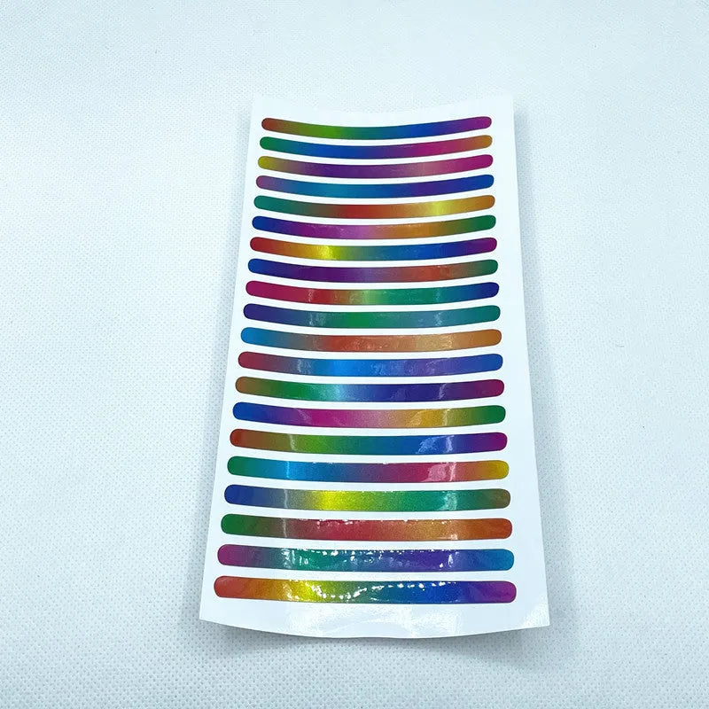20-piece car wheel hub reflective stickers in multiple colours including fluorescent, rainbow and standard options