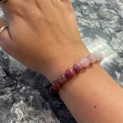 Peach Blossom Natural Stone Bracelet for women with mixed materials and unique stones
