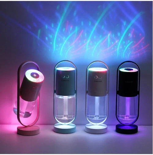 USB Air Humidifier with colorful night light projection for home and car use