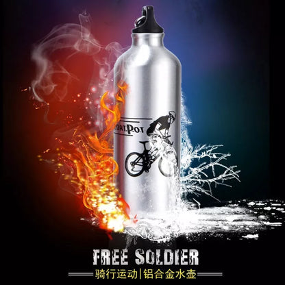 Aluminum alloy sports kettle in various colors, 500ML capacity, dimensions 19cm x 7.3cm