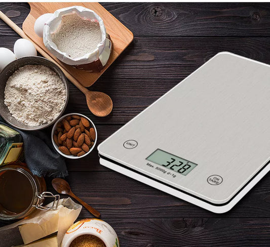 High-precision Kitchen Electronic Scale with LCD screen on white background