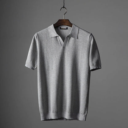 Men's premium cotton V-neck short sleeve top in various colors and sizes