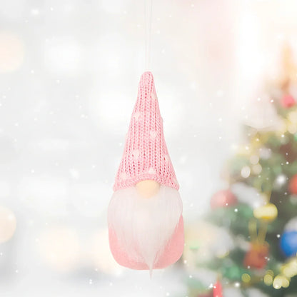 Christmas knitted small pendant decoration in red with 8cm diameter non-woven fabric construction