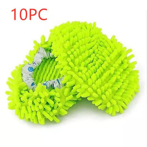 Chenille mop slippers in various colors for easy home cleaning