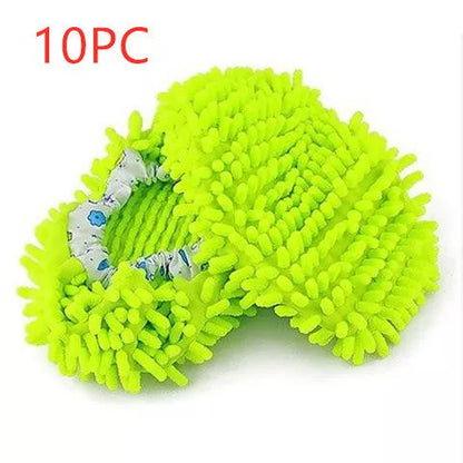 Chenille mop slippers in various colors for easy home cleaning