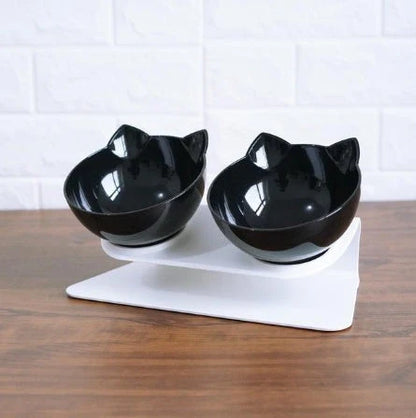 An inclined cat food bowl with a transparent design and a sturdy base, providing a comfortable and hygienic dining experience for your feline friend.