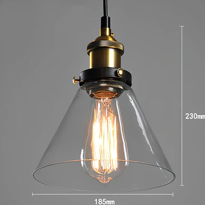 Nordic retro glass chandelier with fishing line design and LED lighting in amber, soot, or transparent finish