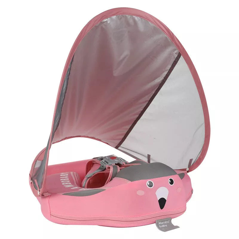Baby Swimming Ring Floats with UPF 50+ sunshade for safe outdoor swimming