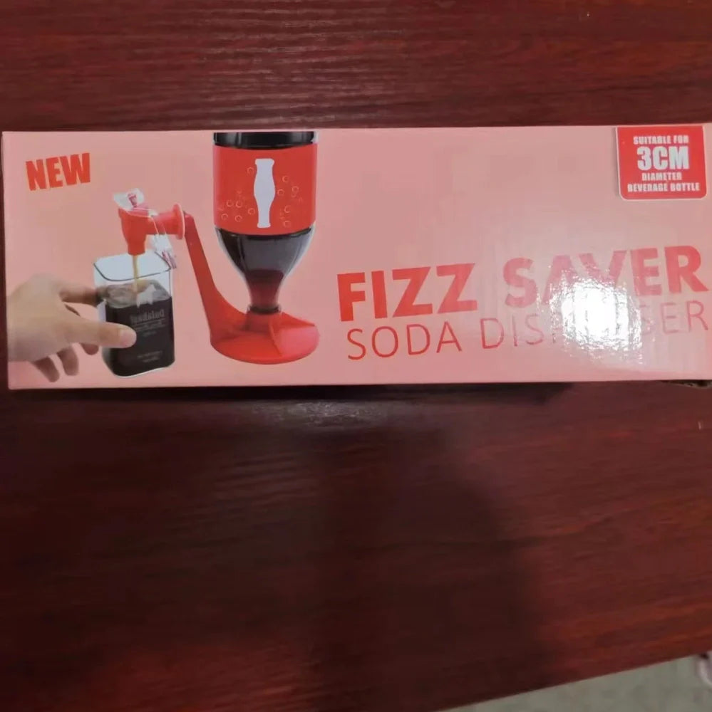 Red automatic beverage dispenser gadget measuring 15cm tall with universal bottle fitting