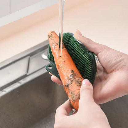 Multifunctional Vegetable and Fruit Cleaning Brush with Dual-Sided Design for Thorough Cleaning in Kitchen