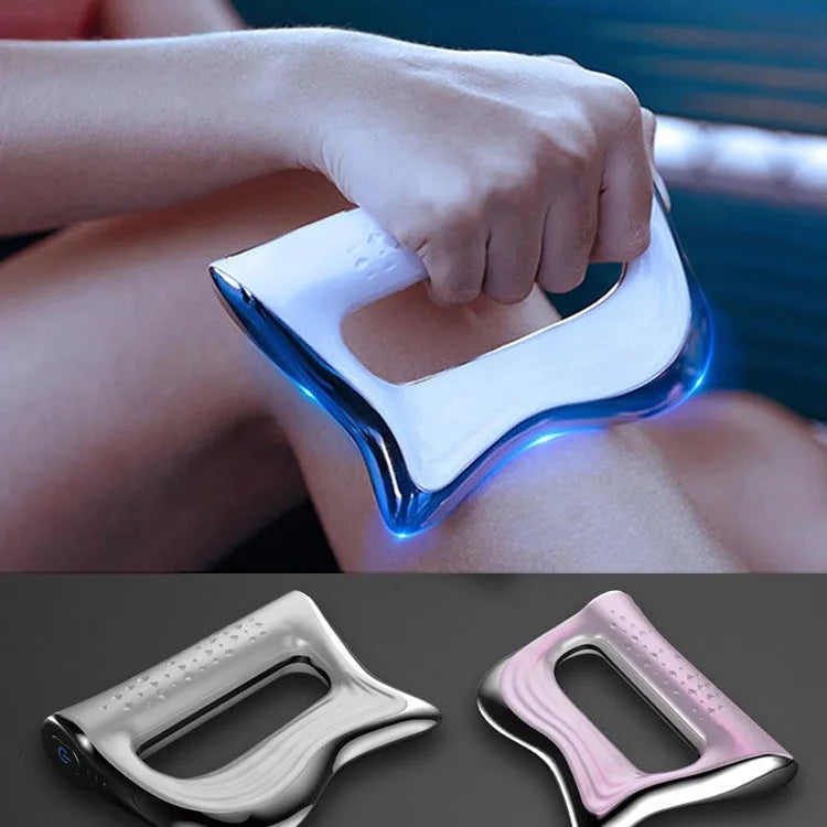 Natural resin rectangular muscle scraping massager held in hand