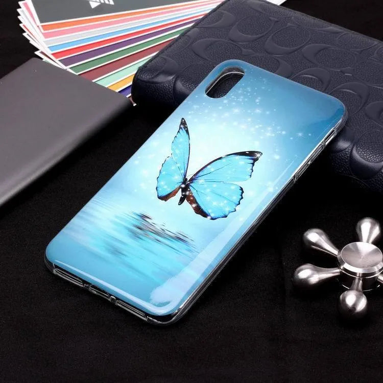 Luminous butterfly cartoon design phone case for iPhone models