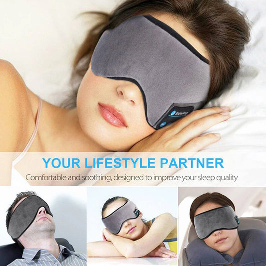 Wireless Bluetooth 5.0 Sleep Headphones with Plush Sleep Mask and Music Player