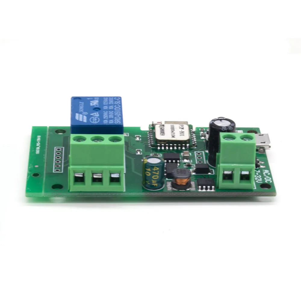 SMG-WF01 1 channel WiFi relay module for 7-32V remote control with USB port.