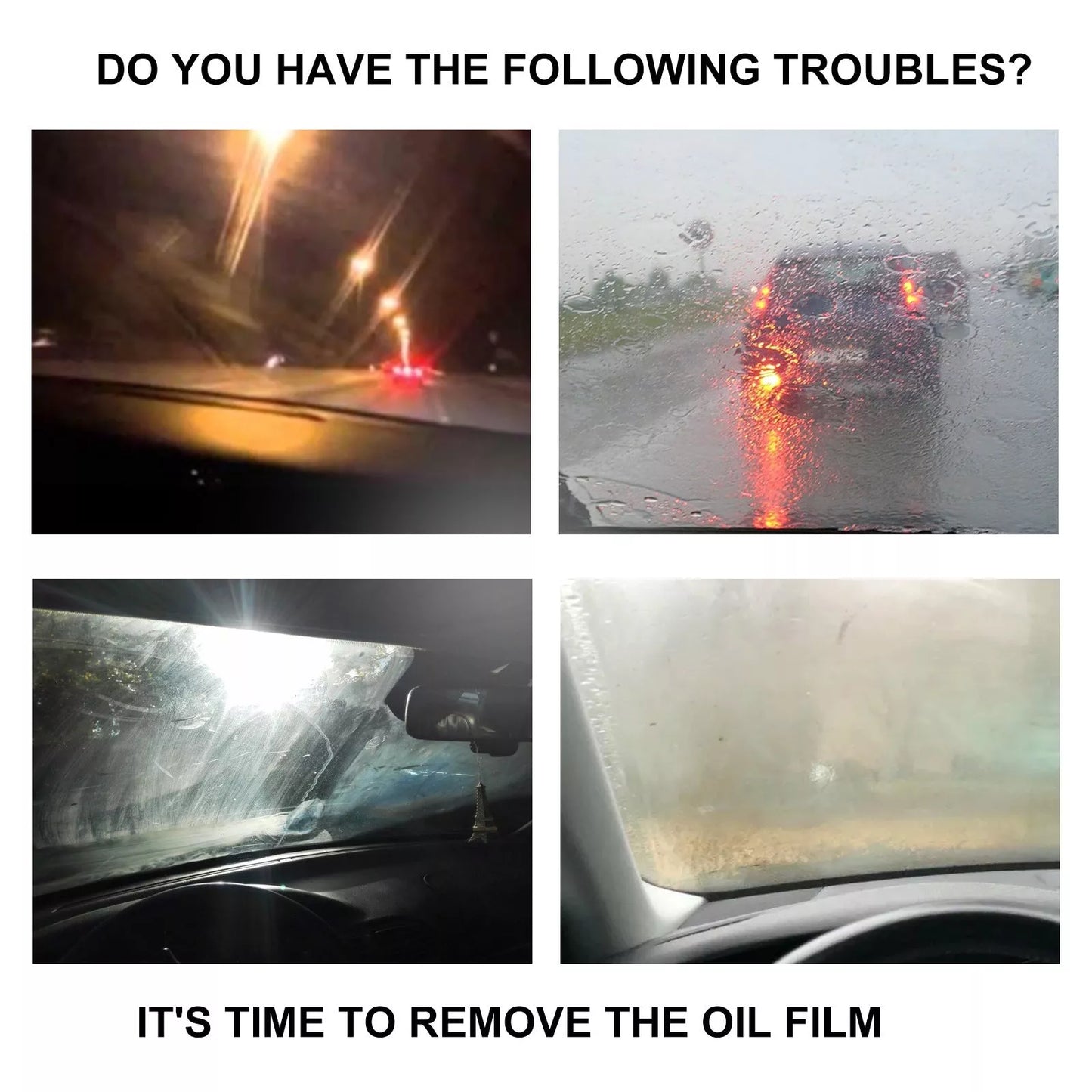 30g Car Windshield Glass Decontamination Rainproof Oil Film Remover with Sponge Cloth
