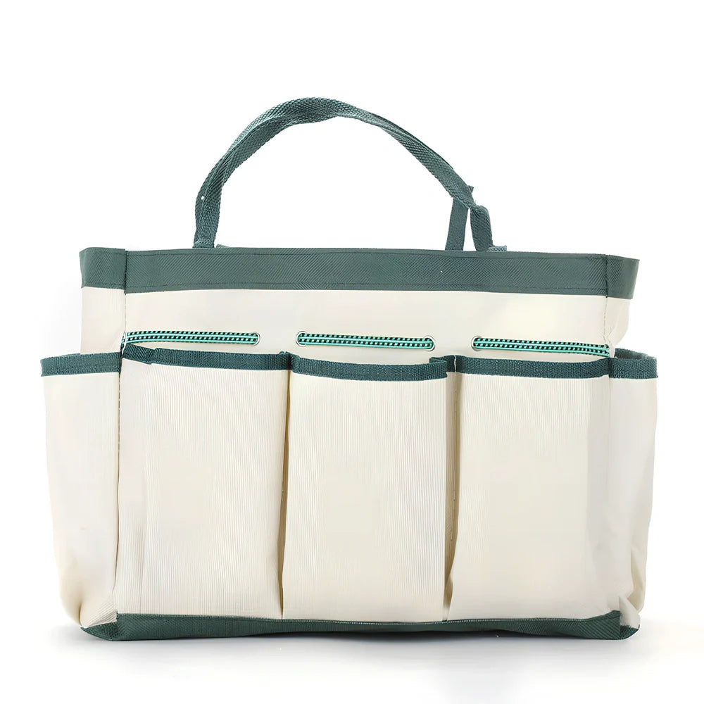 Green garden storage bag set with three 315x250mm compartments for tool organisation