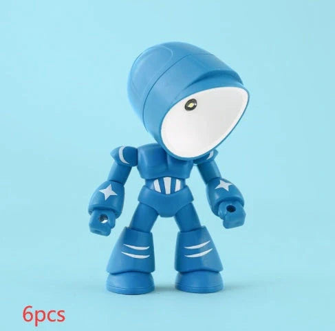 Mini LED Hero Robot Table Lamp with adjustable arms and 360° rotating head in various colors